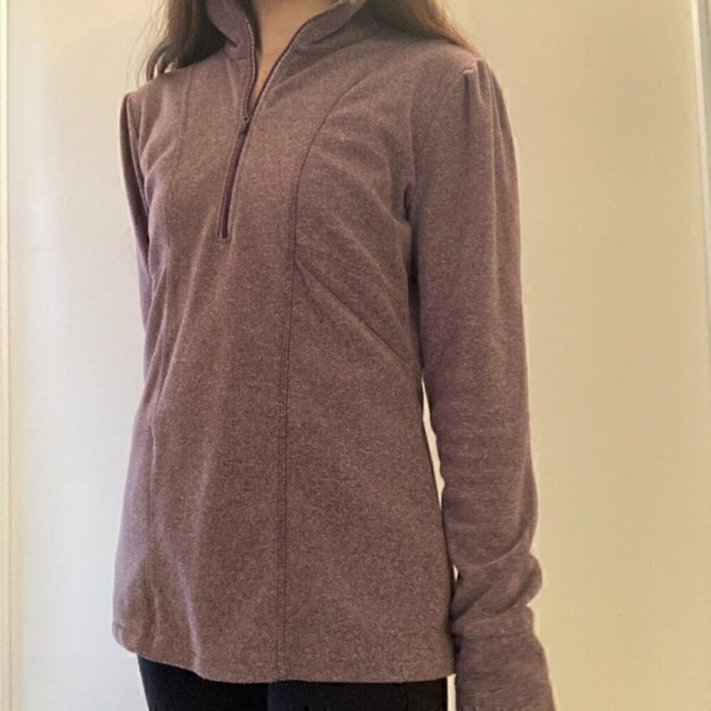 Athleta 1/2 Zip Purple Pullover Fleece Sweater with Pocket Sz S